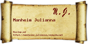 Manheim Julianna névjegykártya